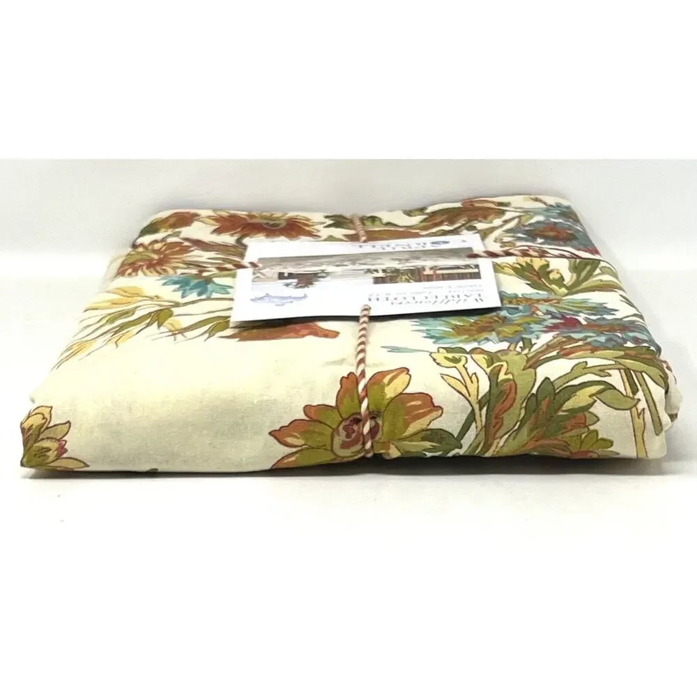 April Cornell WILDFLOWERS Tablecloth 60X104” Fall Colors Table For 8-12
